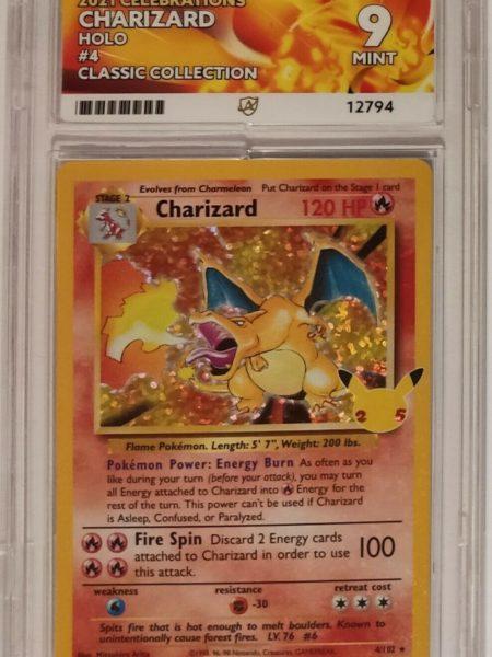 Ace 9 Charizard 4/102 Celebrations Ace Grading Custom Label Mint M Condition Possible PSA 10 Pokemon Cards TCG