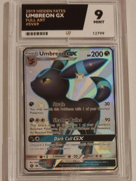 Ace 9 Umbreon GX SV69/SV94 Full Art Hidden Fates Mint M Condition Possible PSA 10 Pokemon Cards TCG